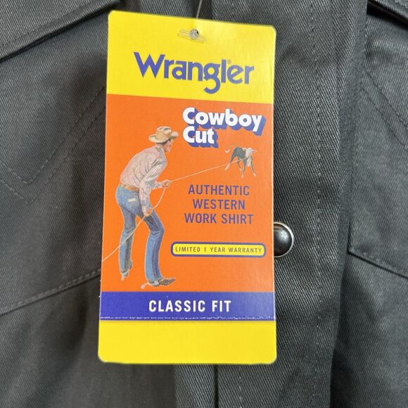 Wrangler Cowboy Cut Pearl Snap Button Up Shirt Western Classic Fit Size L NWT - Picture 8 of 11